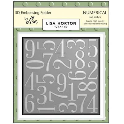 Lisa Horton Crafts 3D Embossing Folder -  Numberical